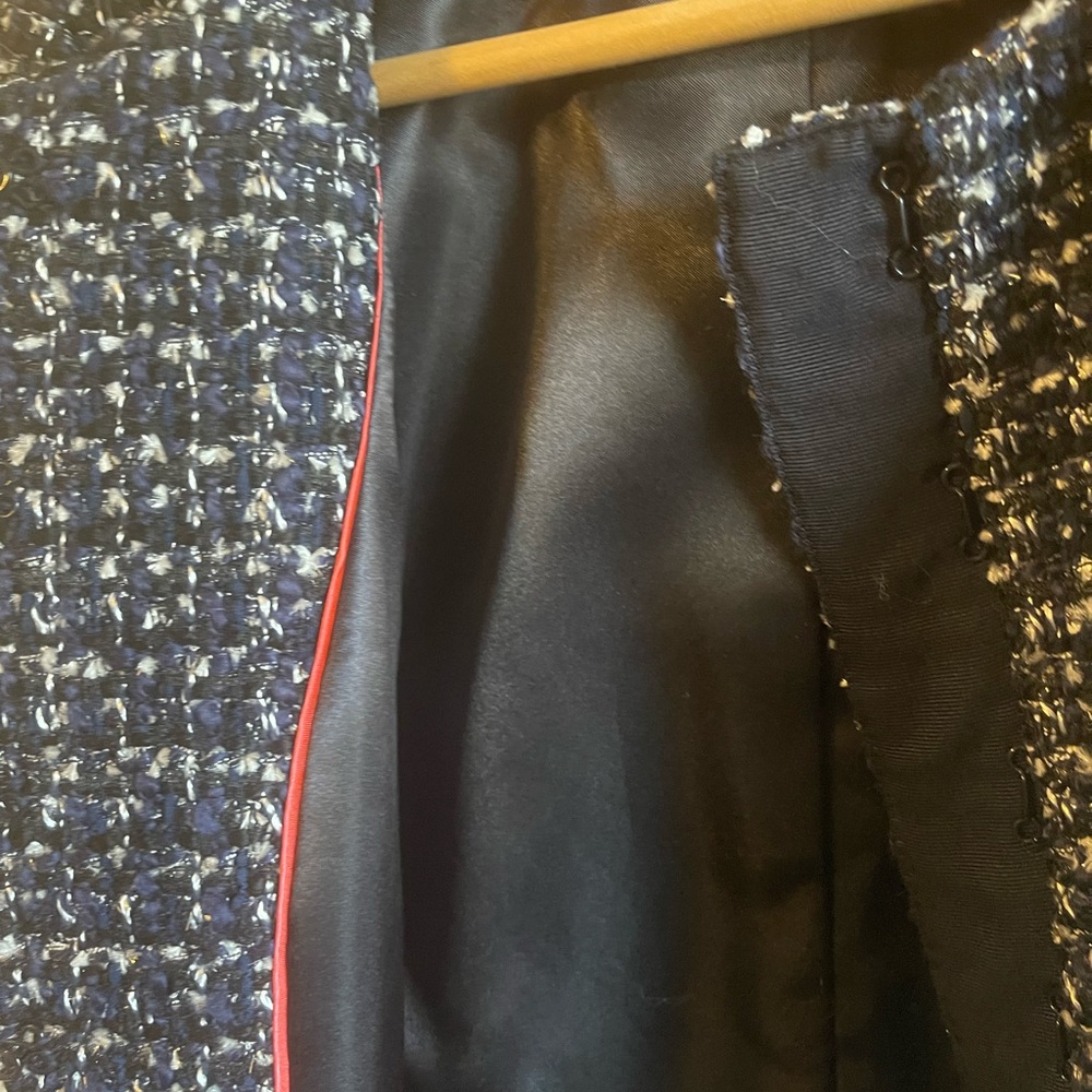 NWOT J. Crew Midnight Boucle - Navy and Silver Tweed Cropped Blazer - Size 4 - Picture 7 of 10